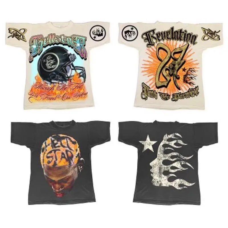 

Hellstar Helmet Of Salvation T Shirt Men Women Apricot Tee Top T-shirt