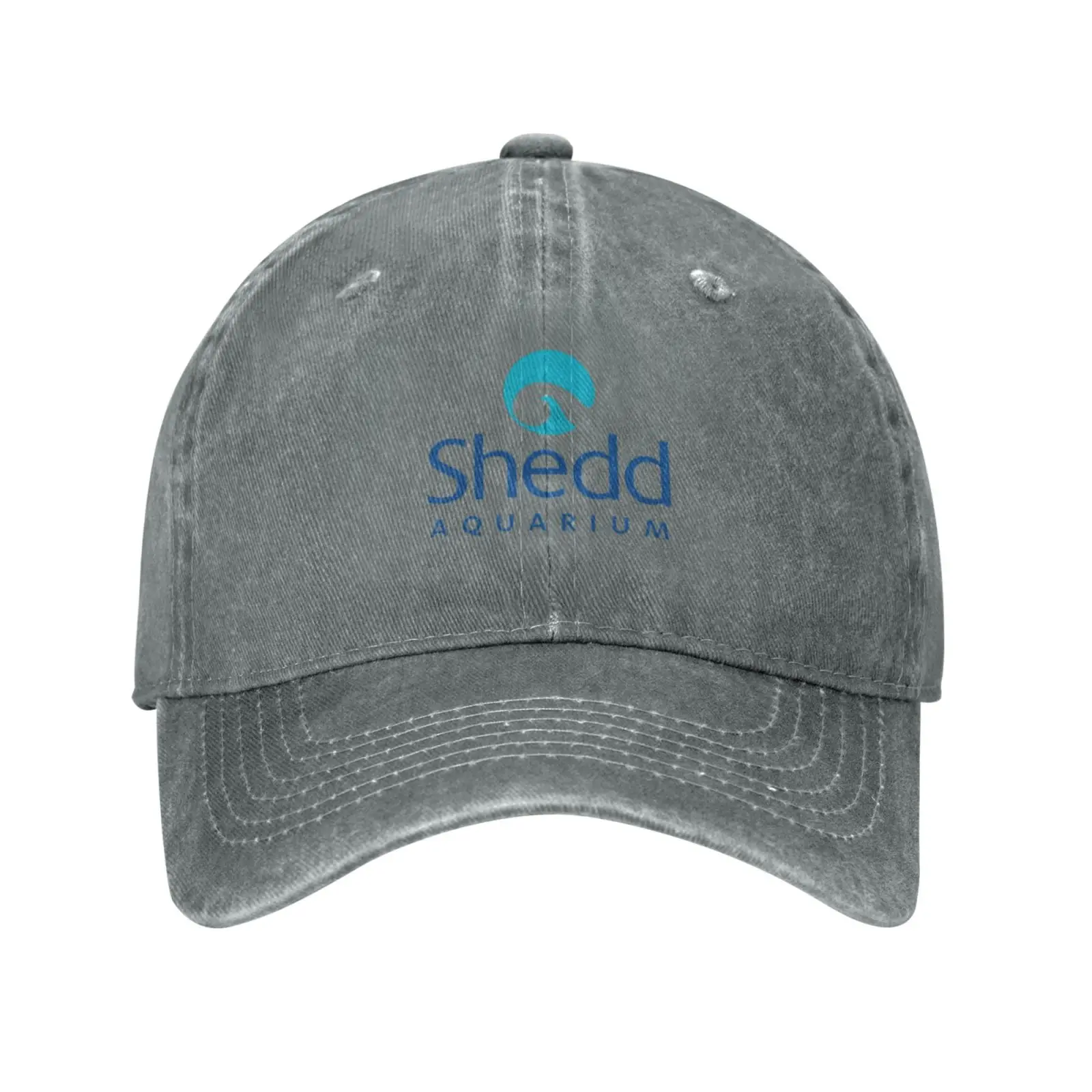 

Качественная джинсовая бейсболка с логотипом в виде аквариума от Shedd