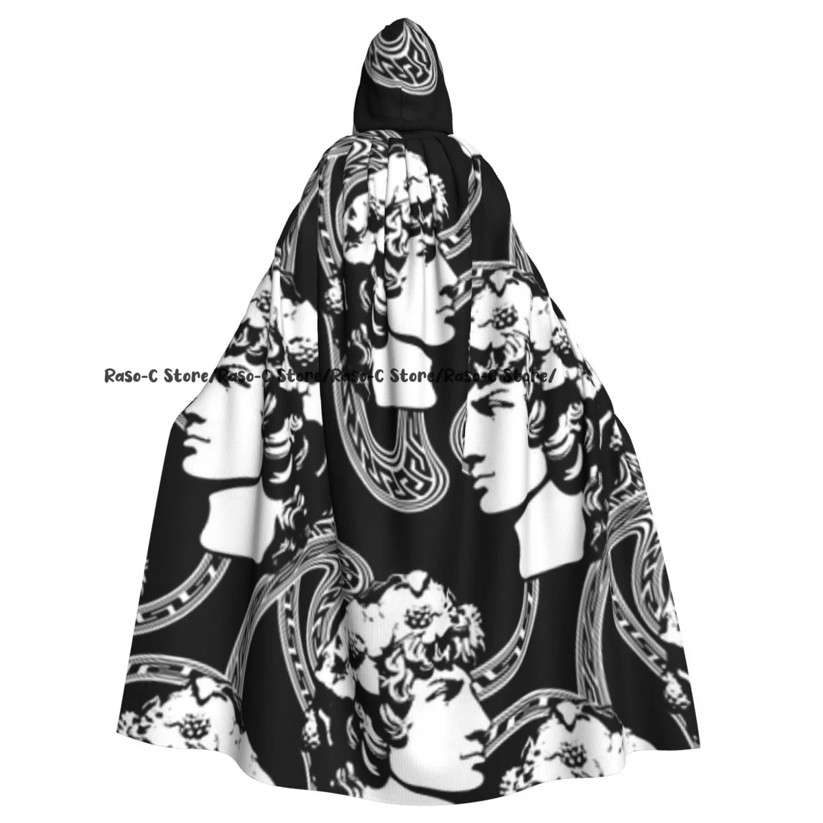 

Adult Cloak Cape Hooded Antinous God Pattern Medieval Costume Witch Wicca Vampire Elf Purim Carnival Party