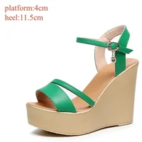 Small Size 33-43 Fashion Cowhide Leather Shoes Women's Platform Wedges Sandals Summer 2025 High Heels Sandals Office Beach Mom - Image 6