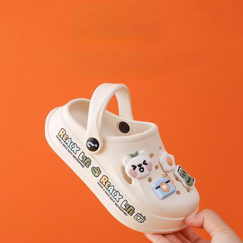 Kids Sandals Kids Sandals Boys Girls Summer Cartoon Non Slip Garden Shoes Outdoor Beach Sport Clogs Shoes Children Cave Hole Baby Slippers kids sandals garden clogs shoes