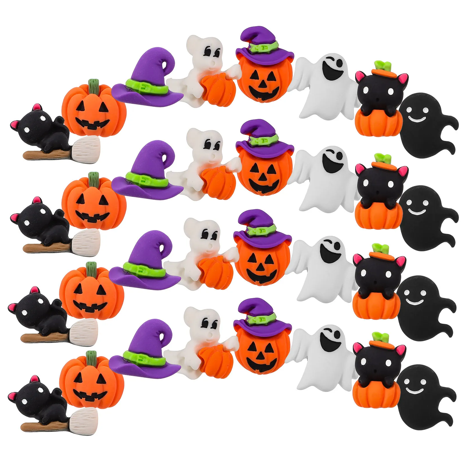 32Pcs 할로윈 호박 검은 고양이 푸시핀 장식 코르크 보드 압정 재미있는 파티 사무실 홈 벽 장식