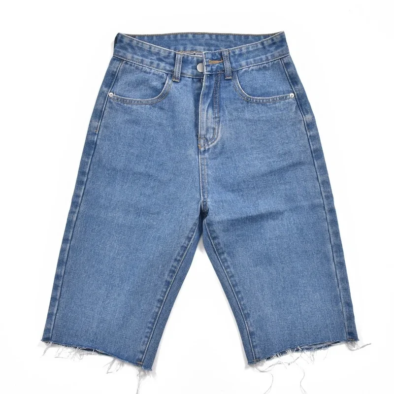 Women High Waist Slim Tassel Tight Five-point Denim Shorts Casual Sexy Streetwear New Fashion Denim Shorts Washed Female Summer
