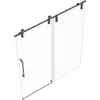 Shower Door 60" W x 76" H Frameless Sliding Shower Door,Frameless Shower Door with Sealing Strip and Waterproof Handle 2