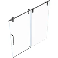 Shower Door 60" W x 76" H Frameless Sliding Shower Door,Frameless Shower Door with Sealing Strip and Waterproof Handle 2