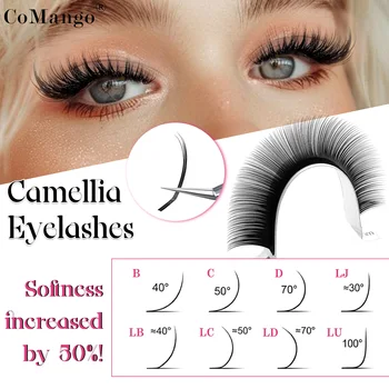 CoMango 7-15mm Natural Camellia B/C/D/LJ/LB /LC/LD/LU Eyelash Extensions Self-making Fans Volume Lash Soft Easy Fan False Lashes 1
