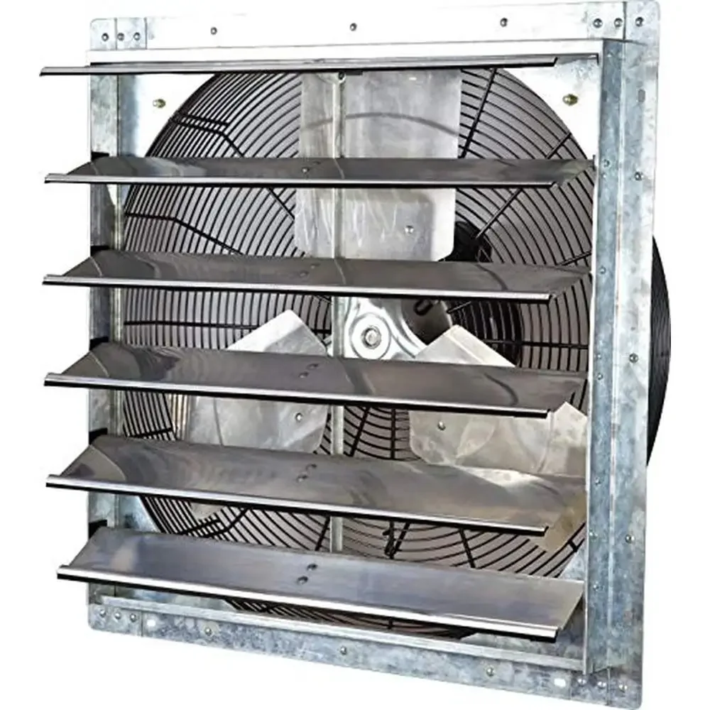 24" Wall Mount Exhaust Fan Variable Speed Vent Home Attic Garage Shutter Fan Cooling & Ventilation