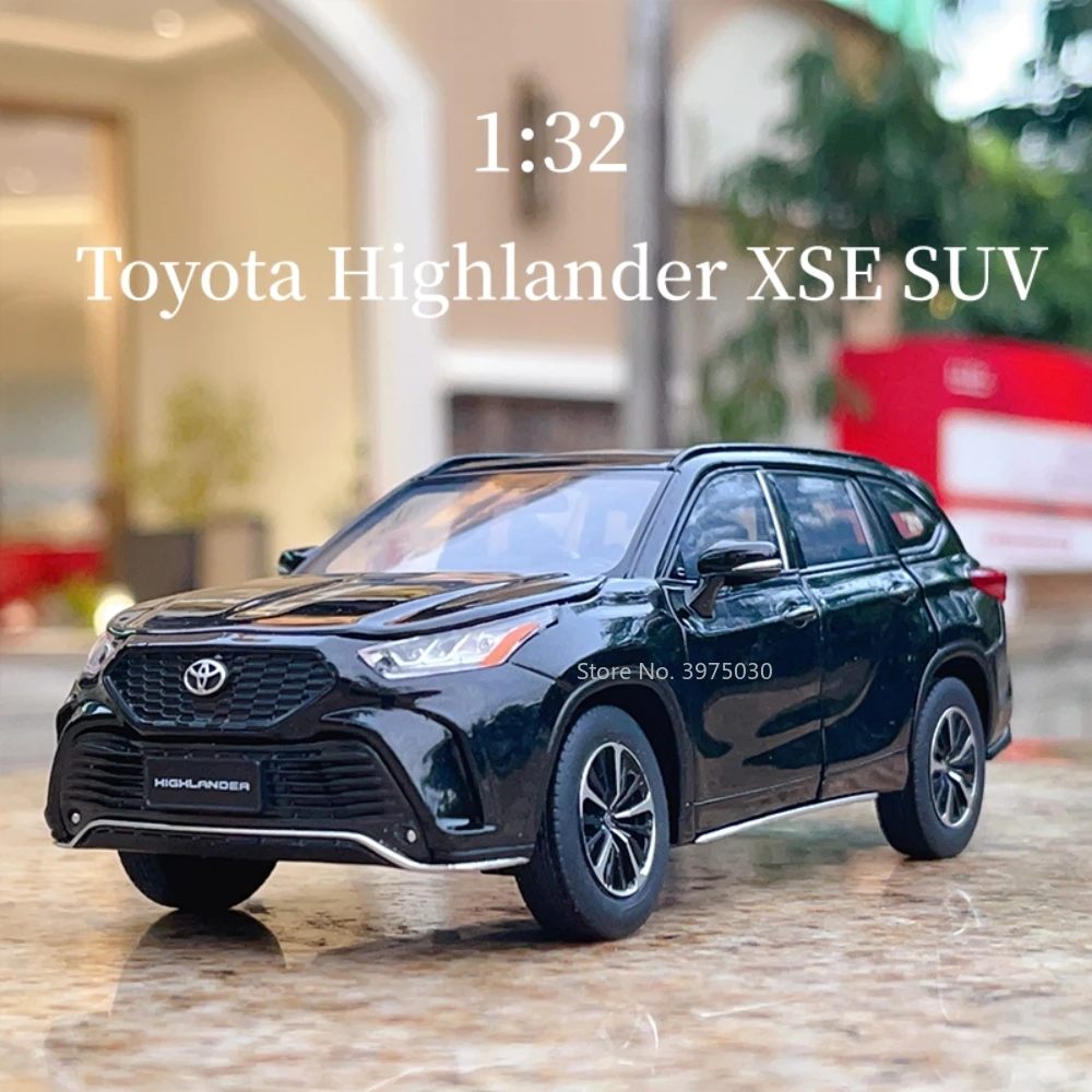 

1:32 Metal Car Model Toy Toyota Highlander XSE SUV Alloy Diecast Toy Vehicles Sound And Light Collection Car Toys Gifts For Boys