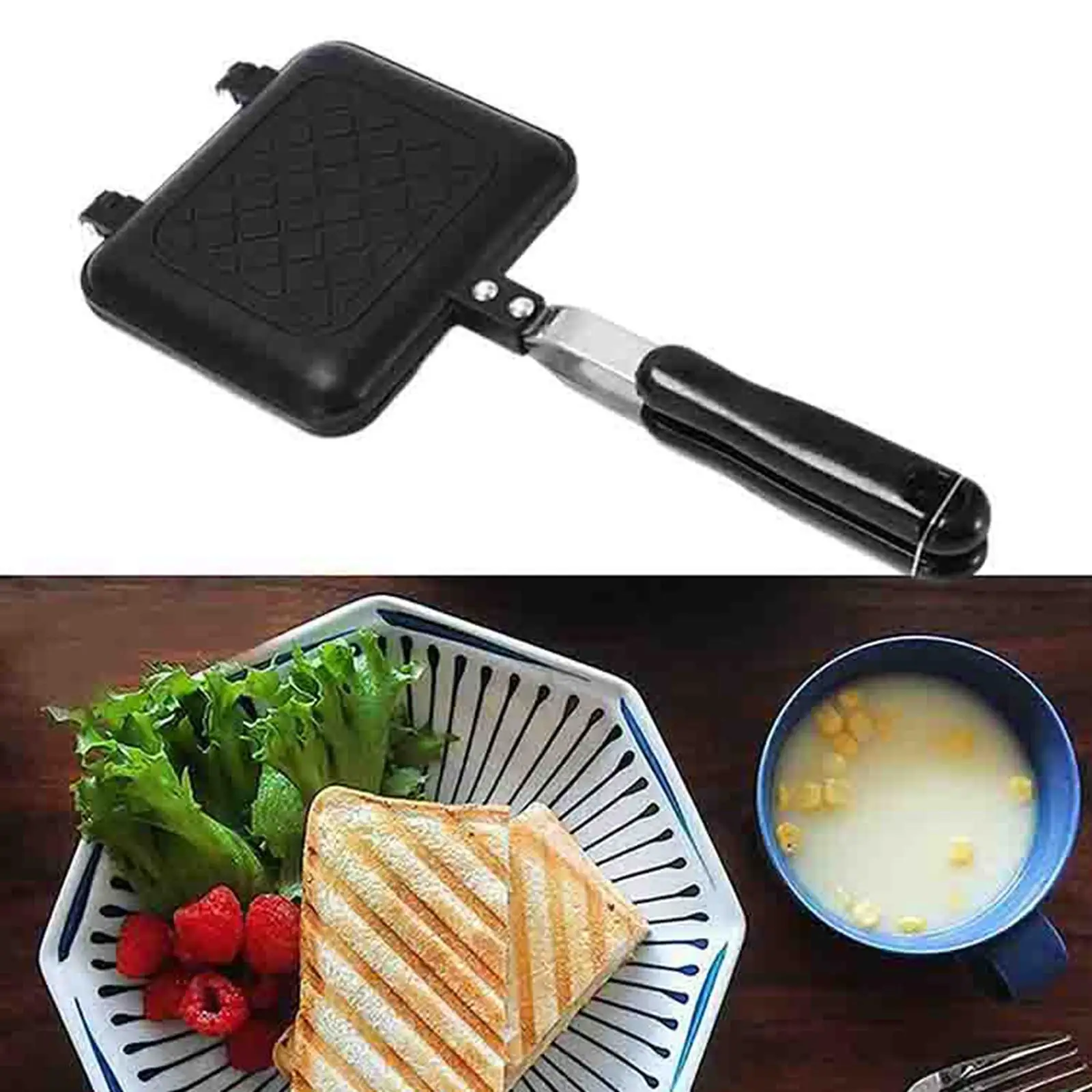 Double Sided Heating Cooking Pan Waffle Cake Maker Pan Egg Pan for Gas Stove