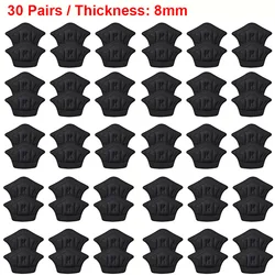 Comfortable Insoles Patch Heel Pads for Sport Shoes - Adjustable Antiwear Cushion Inserts (3 Pairs/6 Pieces) (30pairs - Black - 8mm)