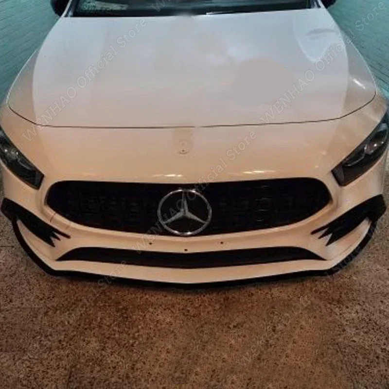 For Mercedes Benz A Class V177 W177 A35 A180 A200 A220 A250 AMG 2019-2023+ Car Front Bumper Lip Splitter Body Kits Tuning