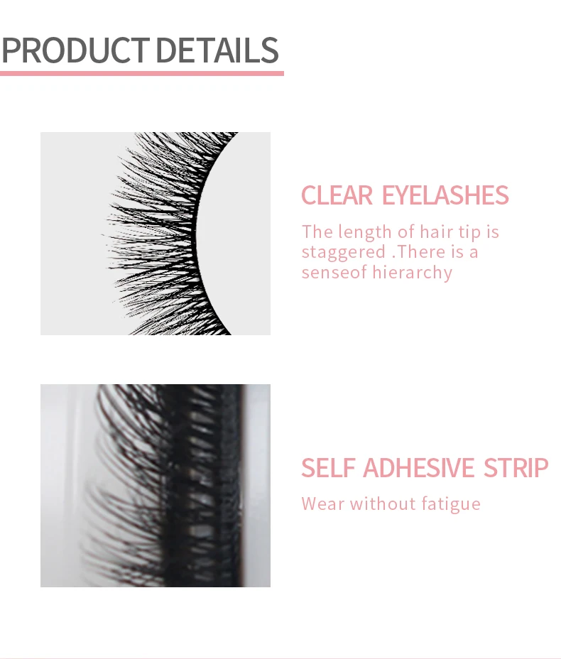 Korean Self-Adhesive Reusable Natural Eyelashes - Manga Blush Collection with Free Shipping