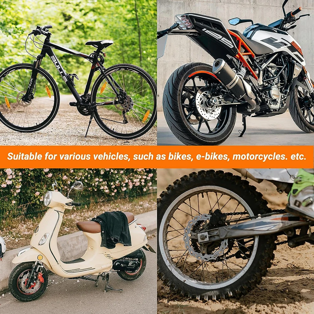 Bicycle Alarm Lock Bicycle Alarm Disc Brake Electric Lock Bike Anti-Theft Wheel Lock Waterproof 110dB with Reminder Cable Keys For Motor Scooter