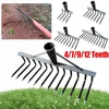 Weeding Hoe Rake 4/7/9/12 Teeth Farm Tool Weeding Scarifier Artifact Agricultural Nail Harrow Carbon Steel Gardening Weeding Too 3