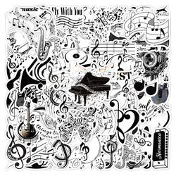 Black and White Music Note Waterproof Graffiti Stickers - Pack of 10/50 (50PCS)