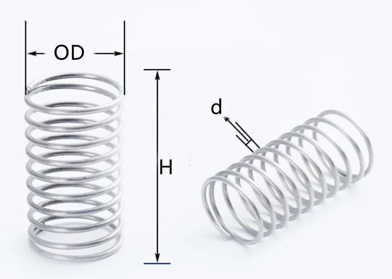 20pcs/Lot 0.2mm Stainless Steel Micro Small Compression Spring OD 1.5/2/2.5/3/3.5/4mm Length 5mm to 50mm