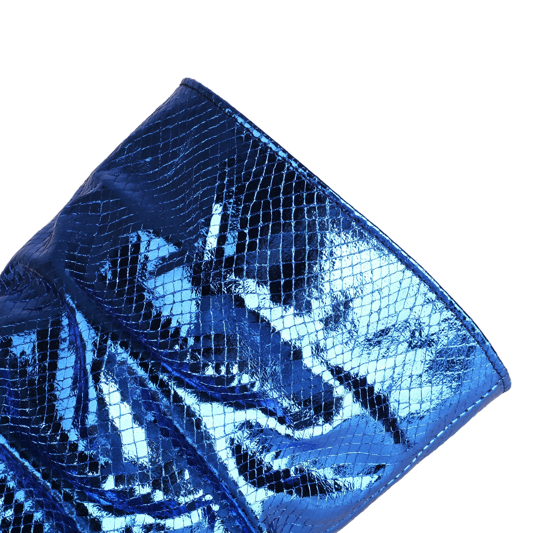 Mirror Gold Silver Boots Women Mid Calf Pleated Boots Slip on Bling Leopard Autumn Winter 2023 Shoes Chunky High Heels