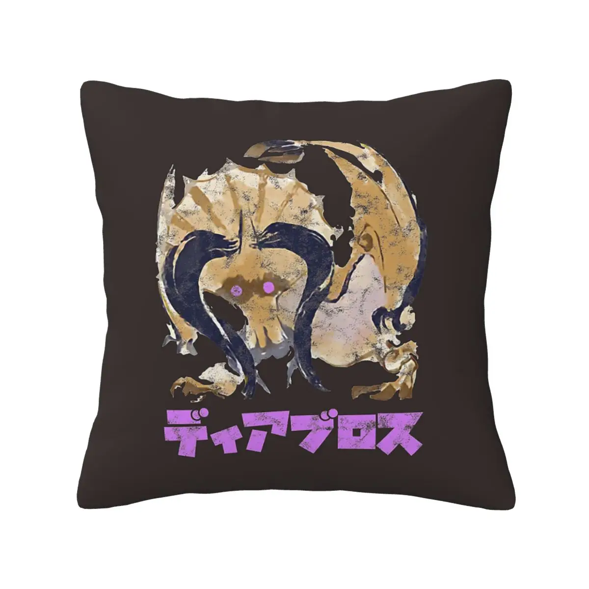Monster Hunter Rise Diablos Kanji Icon Pillowcase Soft Cushion Cover Gift Pillow Case Cover for Home Double-sided Printed