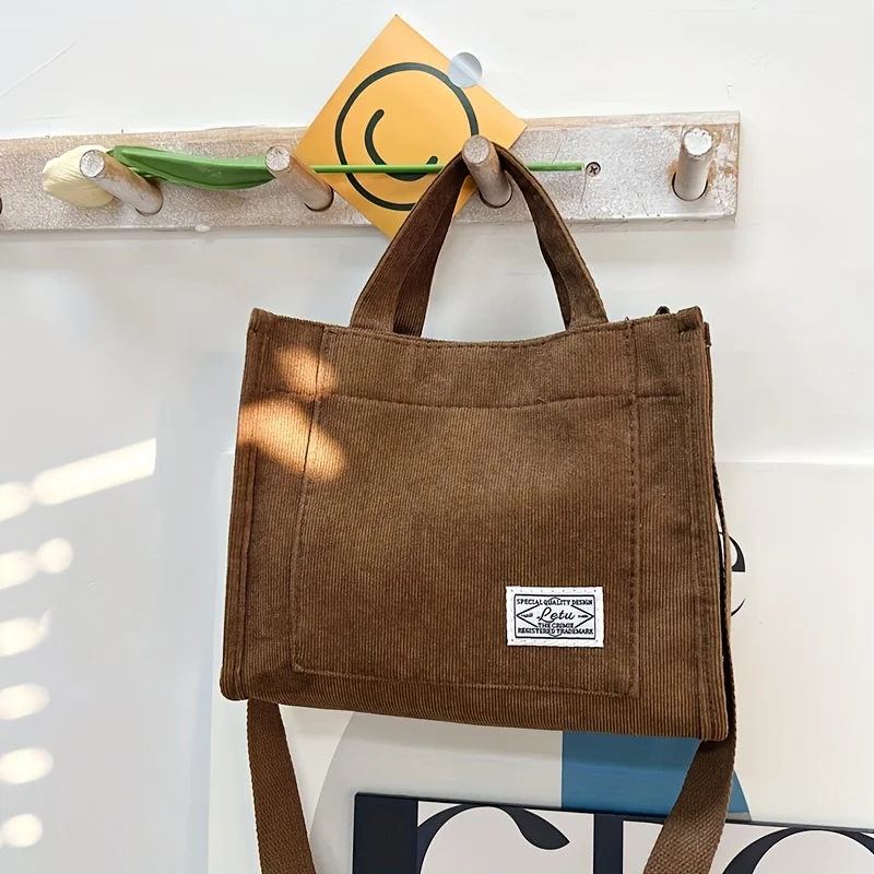 【BAON】Dinto pigment corduroy shoulder bag Unisex Stylish Vintage Custom Lightweight Corduroy Shoulder