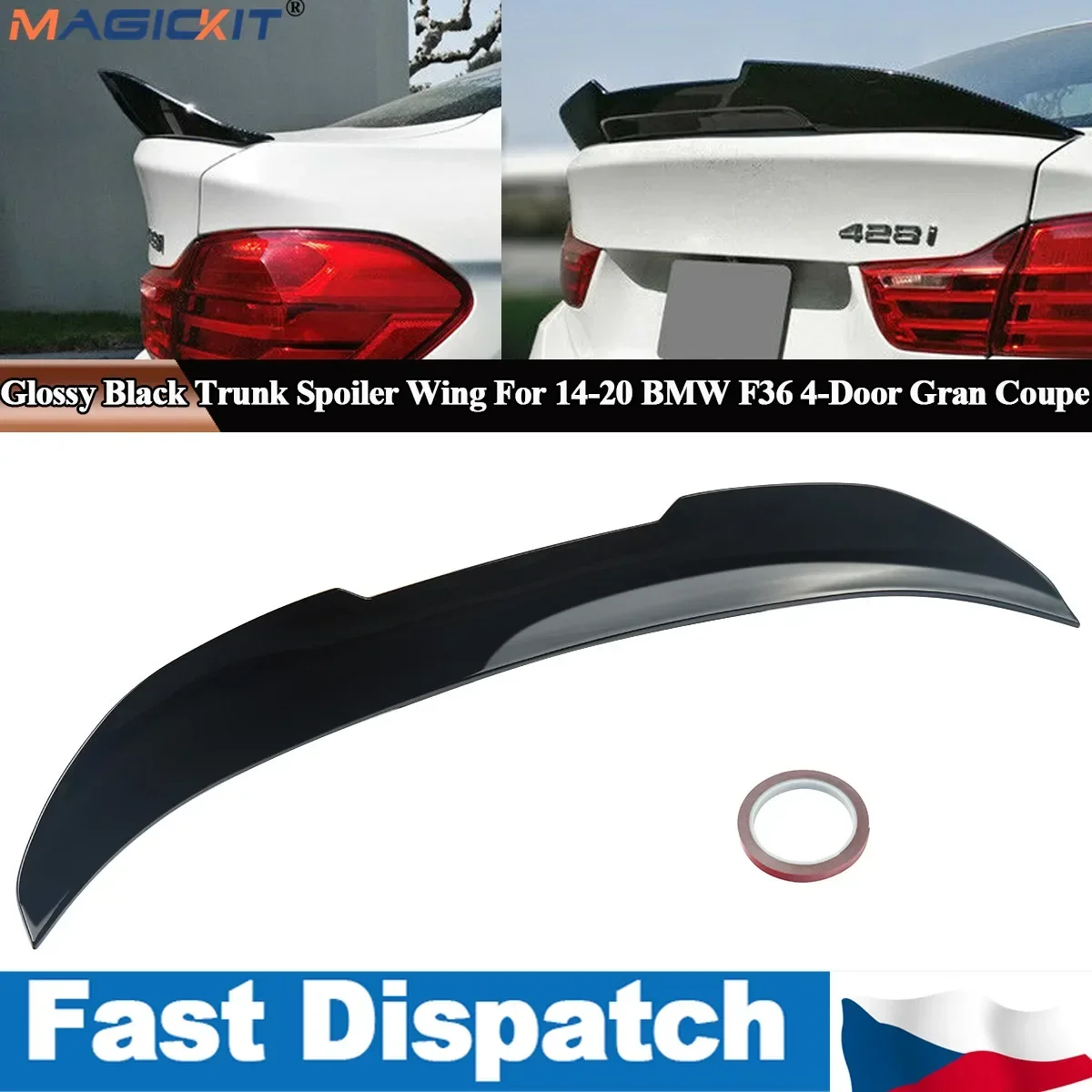 

MagicKit Gloss Black PSM Style Rear Boot Spoiler for BMW 4 Series F36 Gran Coupe 14-21