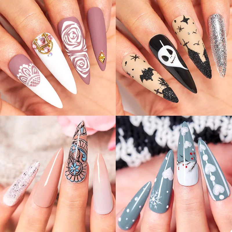 60/40/20Pcs Gel Nail Polish Set Nail Art Colorful Glitter Nail Gel Kit Vernis Semi Permanent Manicure Set Soak Off UV Gel 5
