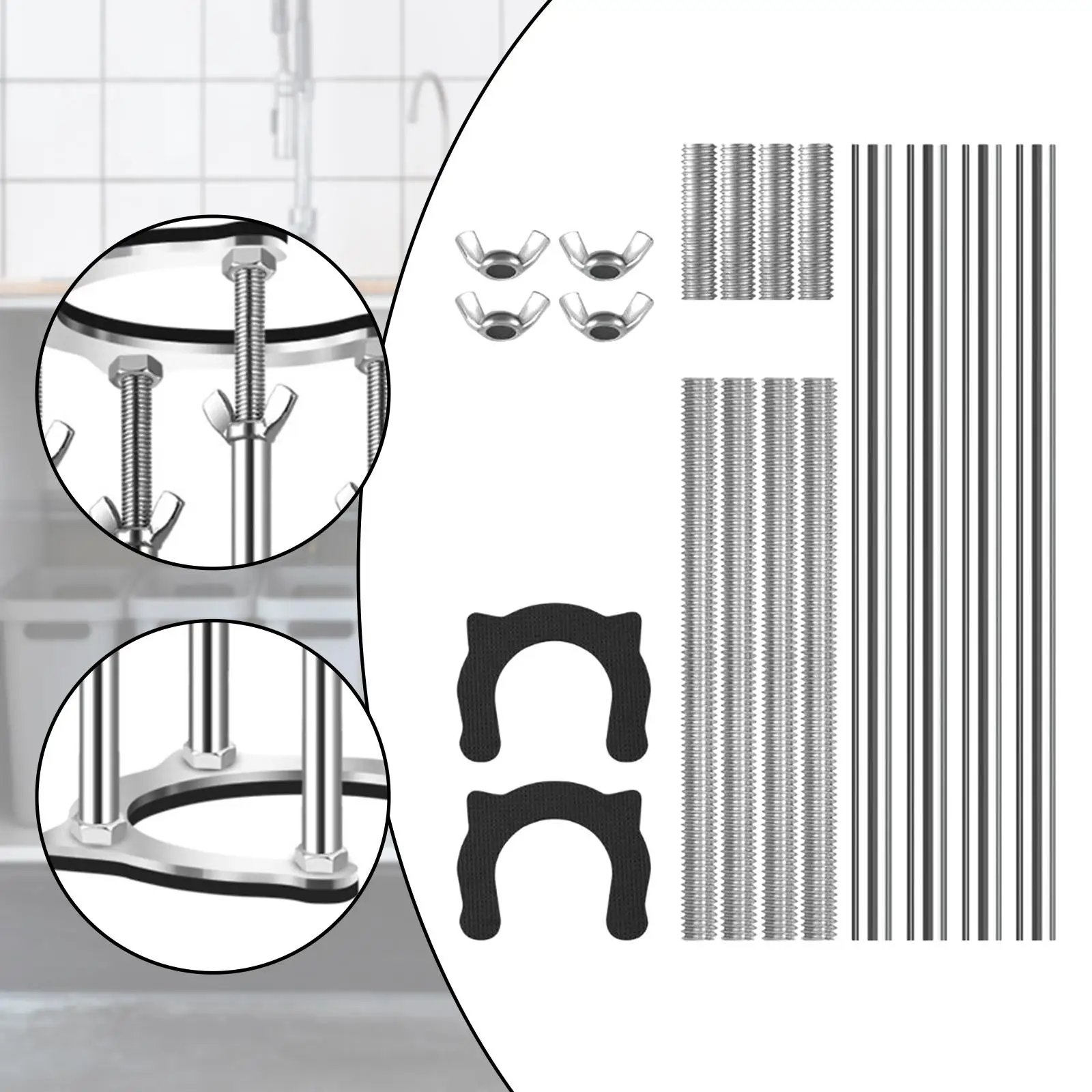 Undermount Sink Bracket Nonslip Repair System for Home Kitchen Washbasin Undermount Sink Bracket Nonslip Repair System for Home Kitchen Washbasin