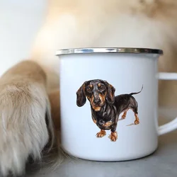 Dachshund Lover Enamel Coffee Mug | Camping & Outdoor Drinkware - 360ML (XH1950)