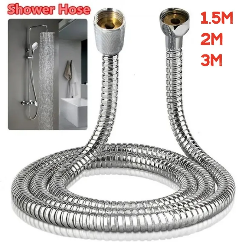 15m2m3mStainlessSteelHandheldShowerHoseBathroomShowerWater