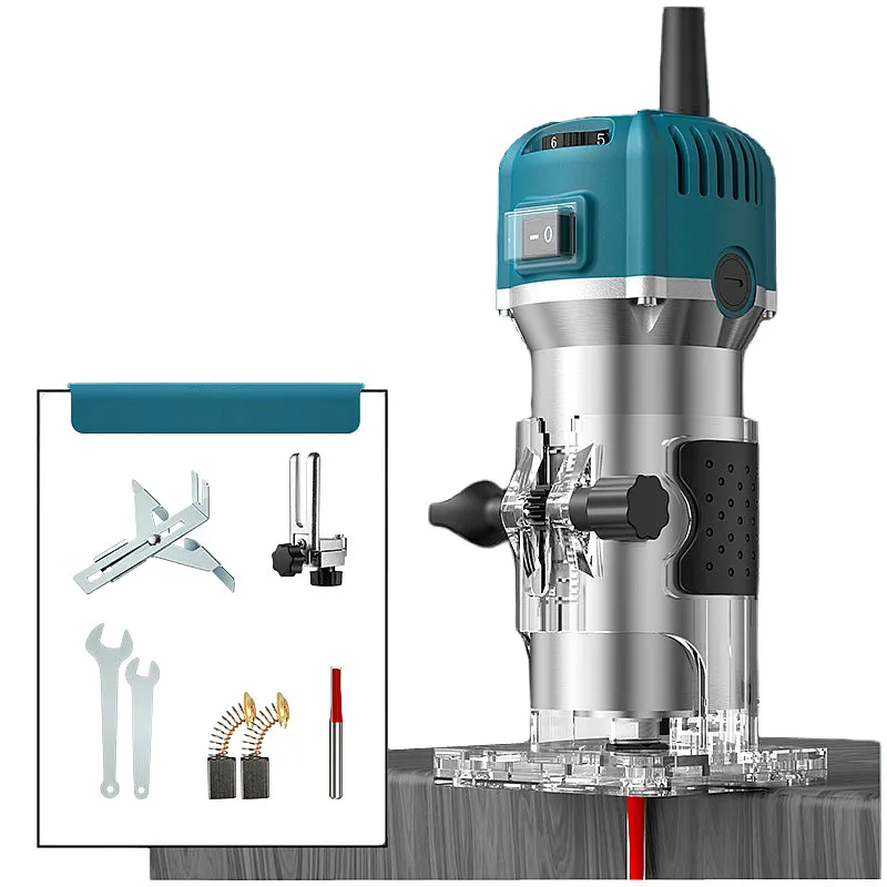 Upgraded 6-speed 800W Woodworking Electric Trimmer 33000 RPM Wood Engraving Slotting Trimming Machine Carving Router 2