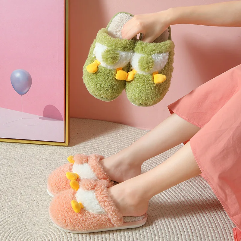 slippers women Women Winter Fuzzy female Non Skid Indoor Home comfy Female Floor Shoes House Ladies Fluffy slippers Non Slip