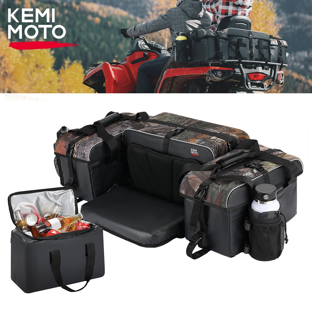 

KEMIMOTO Rear Storage Bag Compatible With Polaris Sportsman Fourtrax Can Am for Kawasaki for Yamaha for Artic Cat Rack Seat Bag