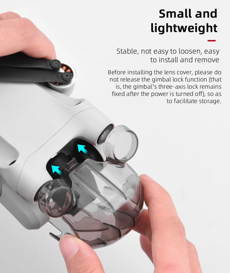 the gimbal's three-axis lock remains fixed after the power is turned