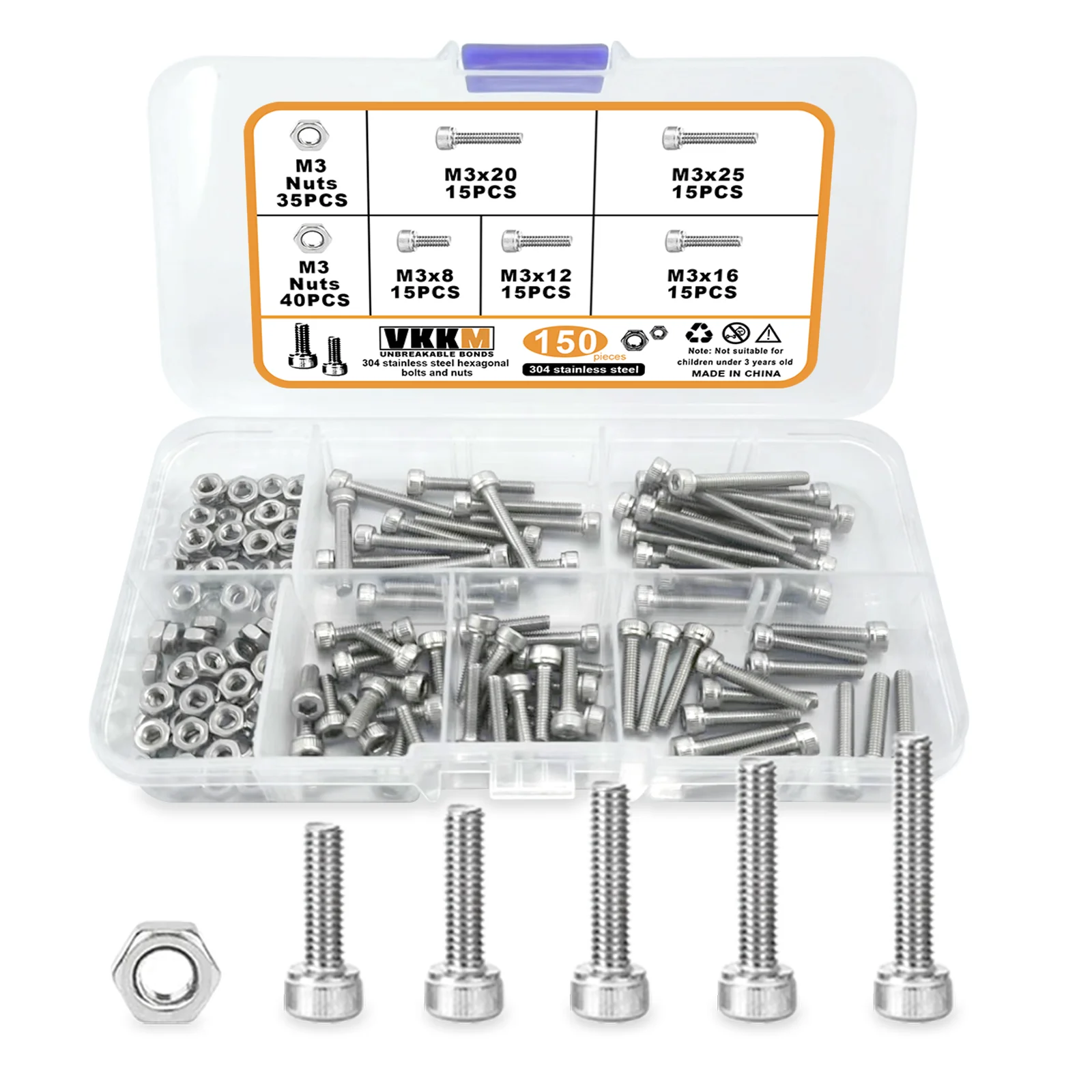 Set Bulloni E Dadi M8 X 20mm In Acciaio Inox 304 - 15 Pezzi | Per Meccanica, Elettronica, Fai-Da-Te - Foto 10