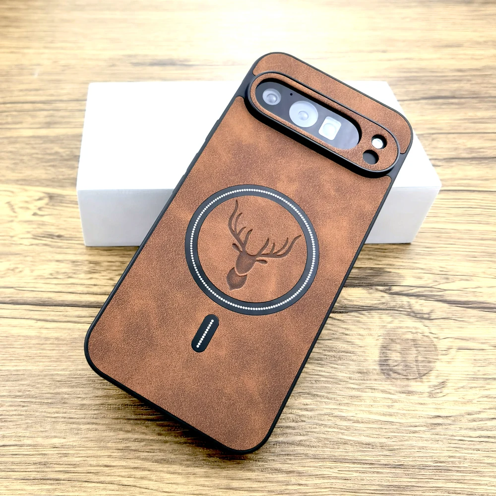 Premium Faux Leather Case with MagSafe Wireless Charging Cover