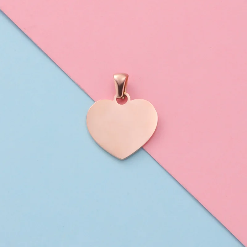20Pcs/Lot Peach Heart Charms Mirror Polished Stainless Steel Accessory  For Making Necklace Bracelet