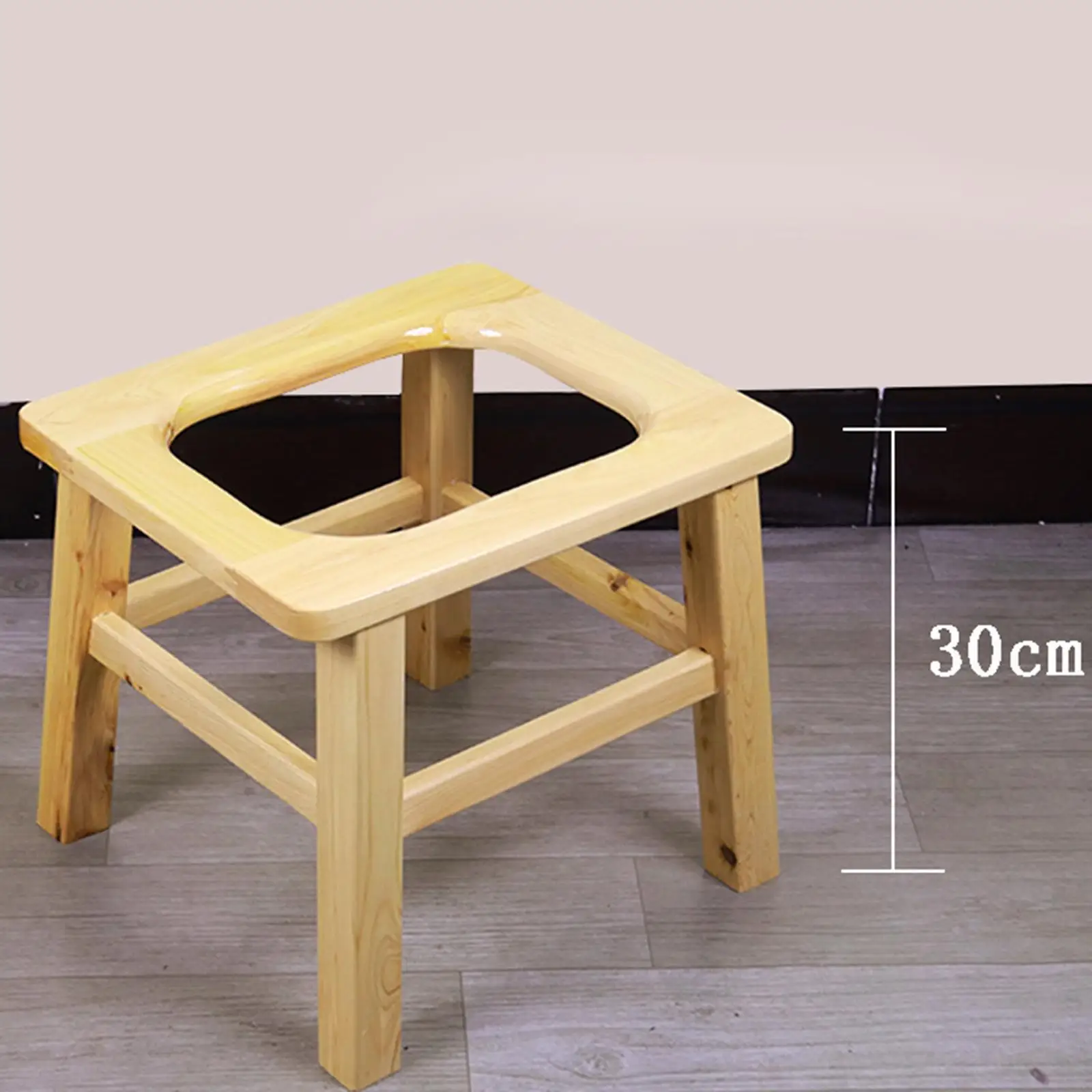 Assistance Stool Commode Chair Bathroom Multi Uses Shower Chair Wooden Squatting Toilet Stool Potty Stool for Seniors Elderly 2