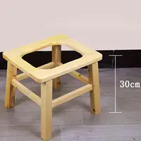 Assistance Stool Commode Chair Bathroom Multi Uses Shower Chair Wooden Squatting Toilet Stool Potty Stool for Seniors Elderly 2