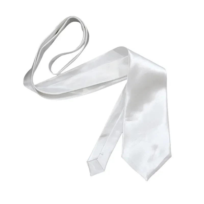Fashion Sublimation White Blank Solid Color Tie Children Adult Elastic Necktie School Boys Girls Kids Baby Wedding For Diy neck tie