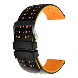 Silicone Sport Strap - Versatile 20mm/22mm Bracelet Accessory - 1Pcs 22mm (2 - Black Yellow)