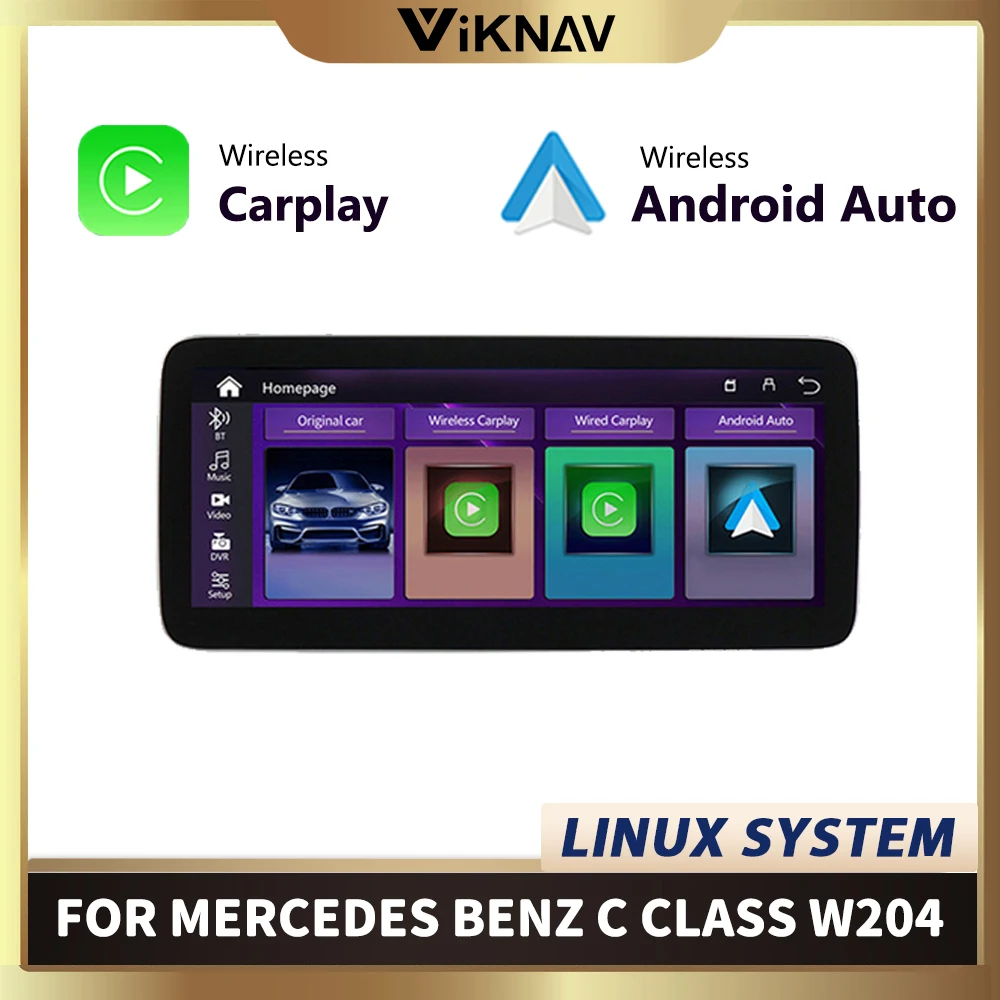 

Linux Car radio For Mercedes Benz C Class W204 radio CarPlay Wireless Android Auto Multimedia navigation carplay head Unit