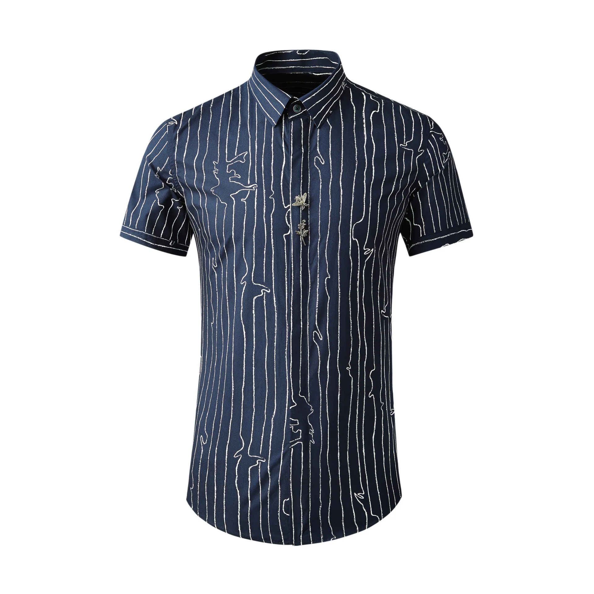 

High Quality Luxury Jewelry Printed Shirt Mens Summer Short Sleeve Beach Resort Hawaiian Shirts For Mengood