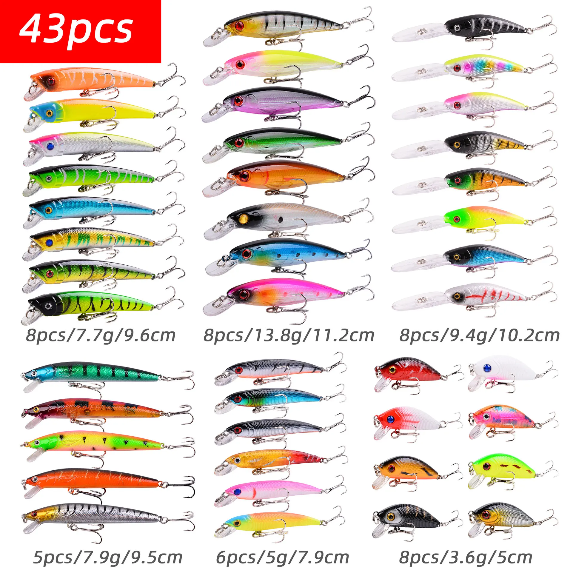 

Aorace fishing lure set hard fishing lure Mini Minnow floating swing Crankbait crazy artificial wobblers Bionic lure crank Pesca