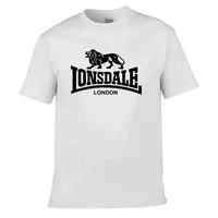 T-shirt pour hommes, imprimé Lion Lonsdale, manches courtes, été, ample et confortable, en coton, Streetwear, surdimensionné, vêtements pour hommes 2