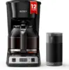 12-Cup Drip Coffee Maker with Electric Grinder, Programmable, Auto Shutoff, Pause & Pour 1