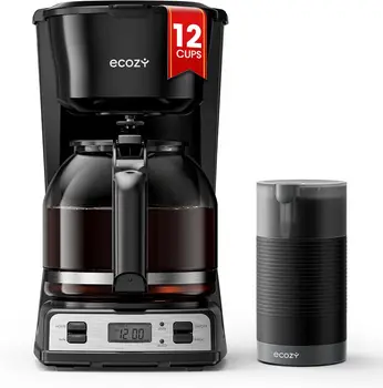 12-Cup Drip Coffee Maker with Electric Grinder, Programmable, Auto Shutoff, Pause & Pour 1