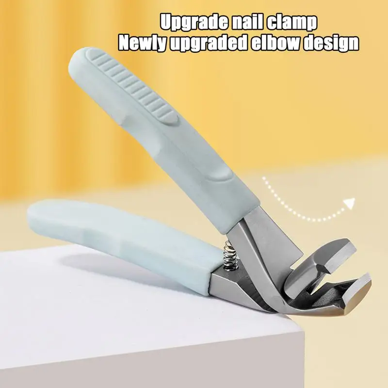 Large Nail Clippers Stainless Steel Wide Jaw Opening Long Handle Toenail Clippers Anti-Splash Angled Head Heavy Duty Fingernail