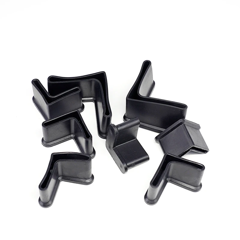 Rubber Cover L-shaped Triangle Angle Iron End Cap Socks 4pcs 25x25mm Anti Scratch Shelf Table Chair Feet Leg Pad Floor Protector Chair Leg Caps Chair Leg Protector