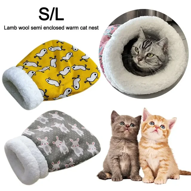 Creative Plush Cat Sleeping Bag Cartoon Thickened Cat Cave Bed Winter Warm Pocket Type Pet Snuggle Sack Pet Supplies 3