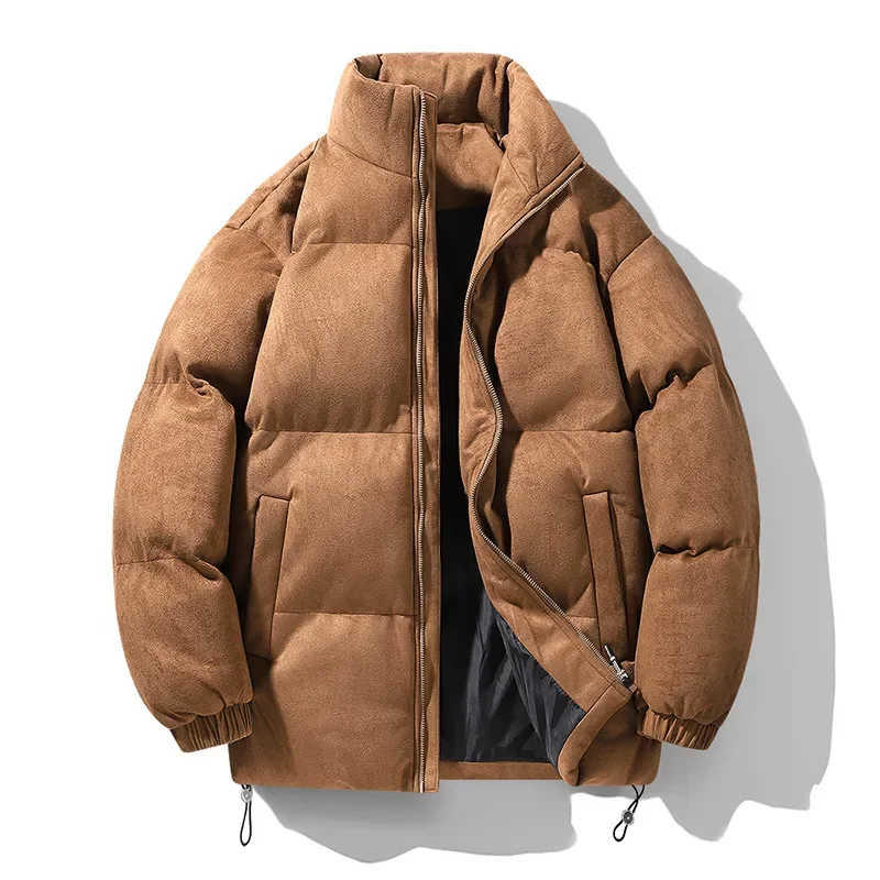 Cotton Jacket Down Men's Trendy Brand Cotton Jacket Winter American Retro New Style Standing Collar Couple Cotton Jacket Down