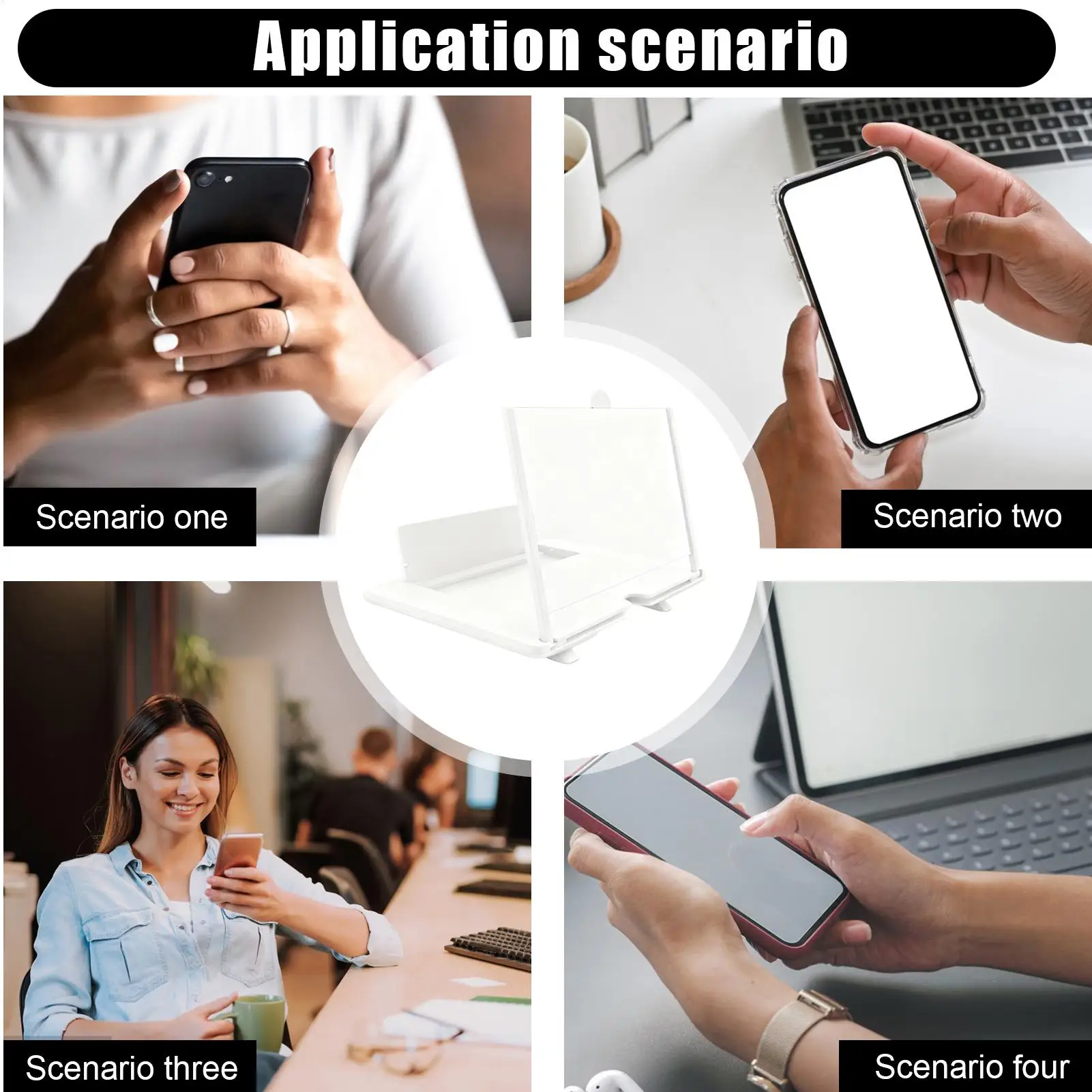Lente d'ingrandimento per schermo del telefono 3D HD, ingranditore da tavolo per cellulare, per anziani, per guardare video, film, notti di cinema, casa, viaggi, momenti di relax - immagine 3